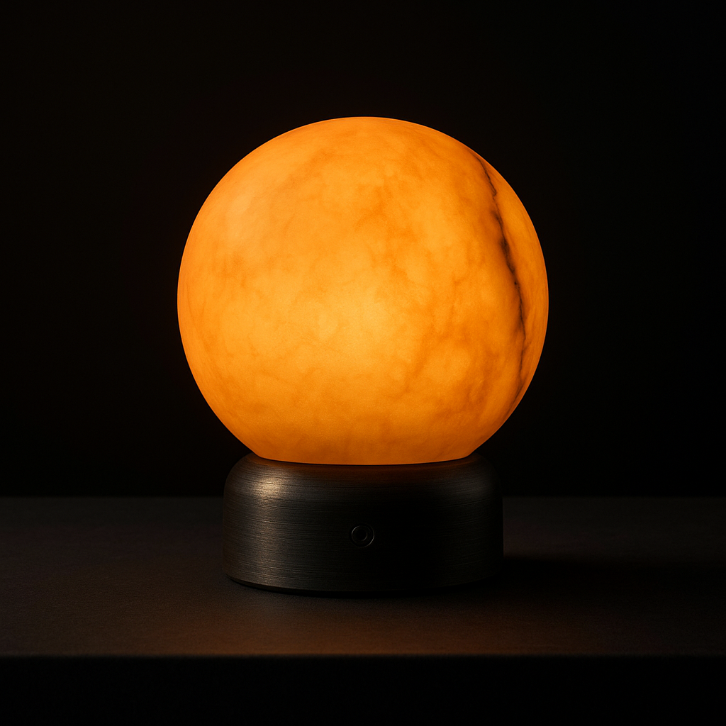 Natural Alabaster Sphere Table Lamp