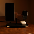 4-in-1 Magnetic Charging Stand — Brushed Aluminum, LED Base